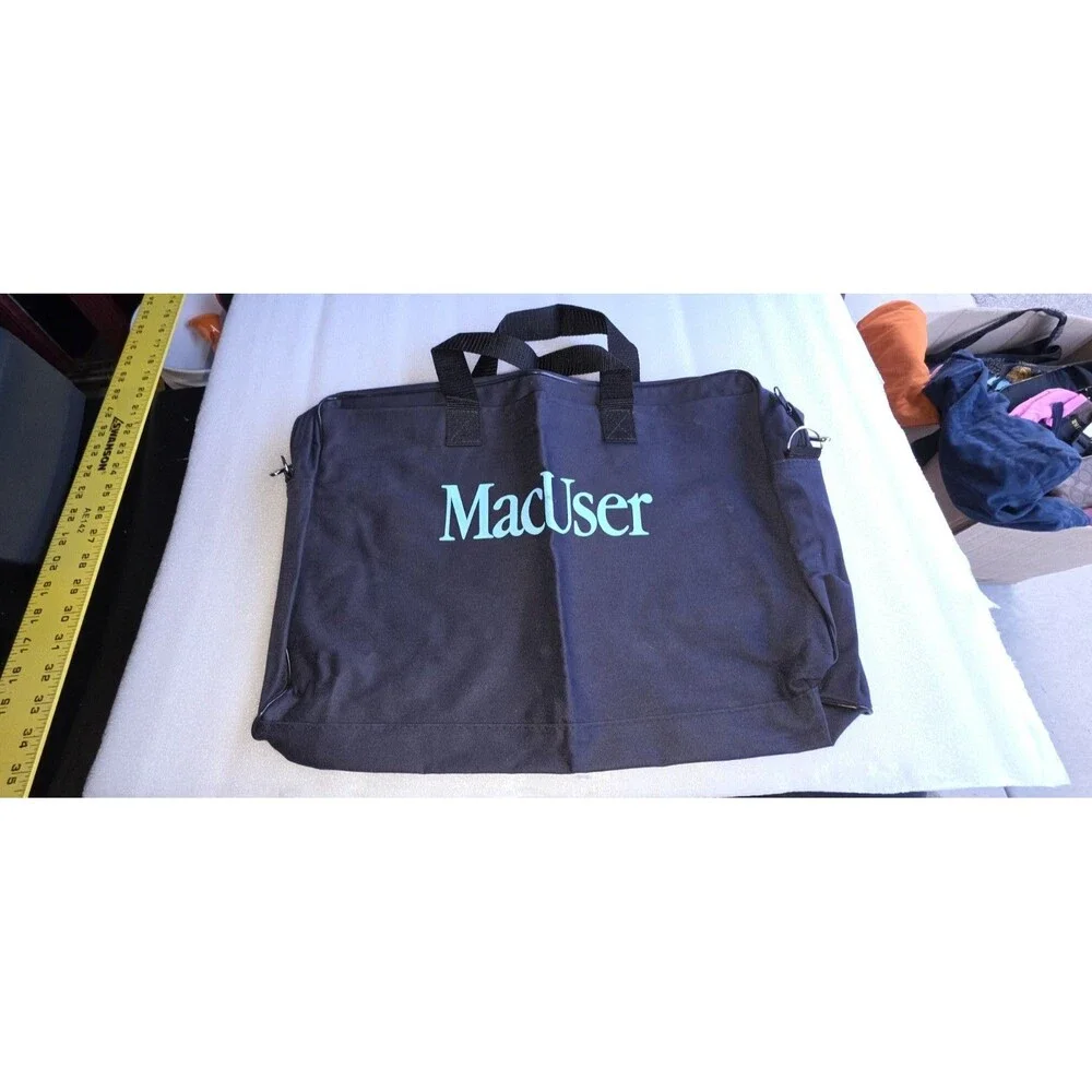 Vintage Apple Mac User Travel Bag Tote Shoulder Side Bag with Strap Blue Canvas